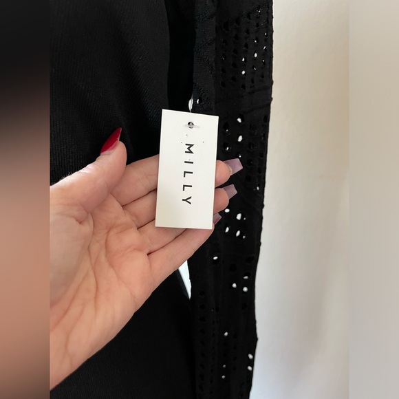 NWT Milly Fractured Pointelle dress, w/ back zip, 65% rayon, 35% nylon, Size Lg - Picture 3 of 11